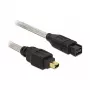 FireWire A/B-Kabel DeLOCK 82589 2,0 m Grau Stecker/Stecker