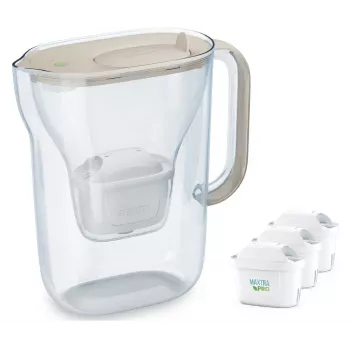 Wasserfilter-Kanne BRITA Style Essential 2,4 L mit 3 Ersatzkartuschen (sand)