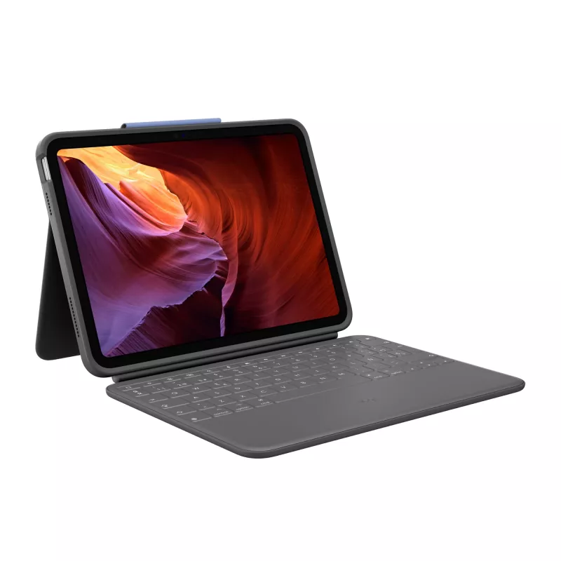 Logitech Rugged Folio - QWERTY - Spanisch - 1,8 cm - 1,2 mm - Apple - iPad (10. Generation) Modell: A2696 - A2757 - A2777