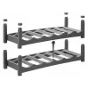 Tisch-Weinregal rotho VARIO für 6 Flaschen, faltbar, grau, 600×220×140 mm