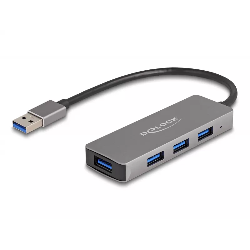 DeLOCK 63171 USB Hub 3.2 Gen 1 Type-A 5000 Mbit/s Grau