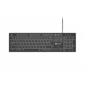 Kabelgebundene Tastatur NATEC HERRING GLOW US-Layout mit weißer Hintergrundbeleuchtung
