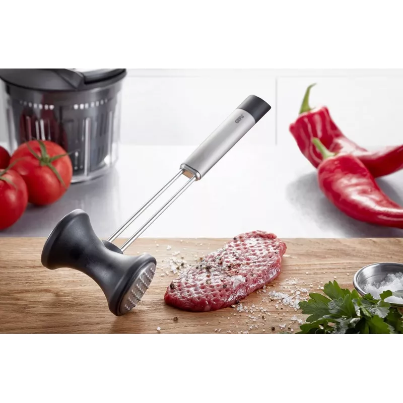 Fleischklopfer GEFU PRIMELINE 29215 — Edelstahl-Hammer, Handwerkzeug zum Klopfen von Fleisch