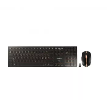 CHERRY DW 9100 SLIM Tastatur Maus inklusive Universal RF Wireless + Bluetooth Nordisch Schwarz