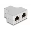 DeLOCK RJ45 Splitter T Adapter 1 x RJ45 Buchse auf 2 x RJ45 Buchse Cat.5e STP
