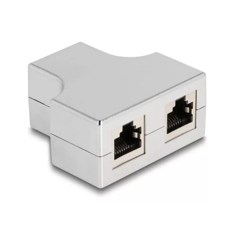 DeLOCK RJ45 Splitter T Adapter 1 x RJ45 Buchse auf 2 x RJ45 Buchse Cat.5e STP
