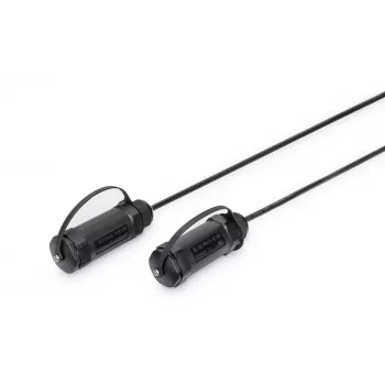 Digitus AK-330130-100-S 4K-HDMI-AOC-Kabel, gepanzert, mit Schutzhülse, Stecker/Stecker, IP68, 10 m, schwarz