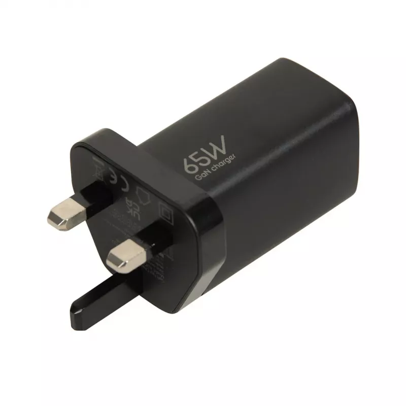 iBOX C-65 Schwarz, universelles GaN-65-W-Ladegerät mit UK-Stecker
