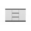 Kommode 2 Türen 3 Schubladen top e shop M-MP-K-MAL-2D3S-ANTBIA — Anthrazitrahmen, Weiße Türen, 1200×750×400 mm