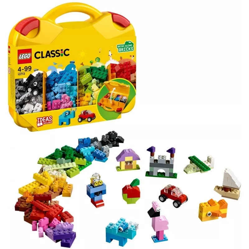 LEGO 10713 Classic Creative Koffer Aufbewahrungsbox für Spielzeug mit lustigen bunten Bausteinen Geschenk für Kinder ab 4 Jahren Jungen & Mädchen Einzel