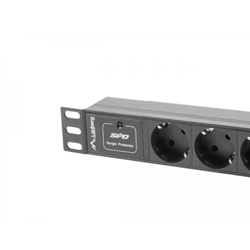 Lanberg PDU-03F-0200-BK Stromverteilereinheit (PDU) 1U Schwarz 3 AC-Outputs (PDU-03E-0200-IEC-BK)
