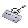 USB-Hub Unitek H1337AGY01 – 4 Ports (2×USB-C, 2×USB-A), bis zu 5 Gbit/s pro Port, Aluminium, Silber