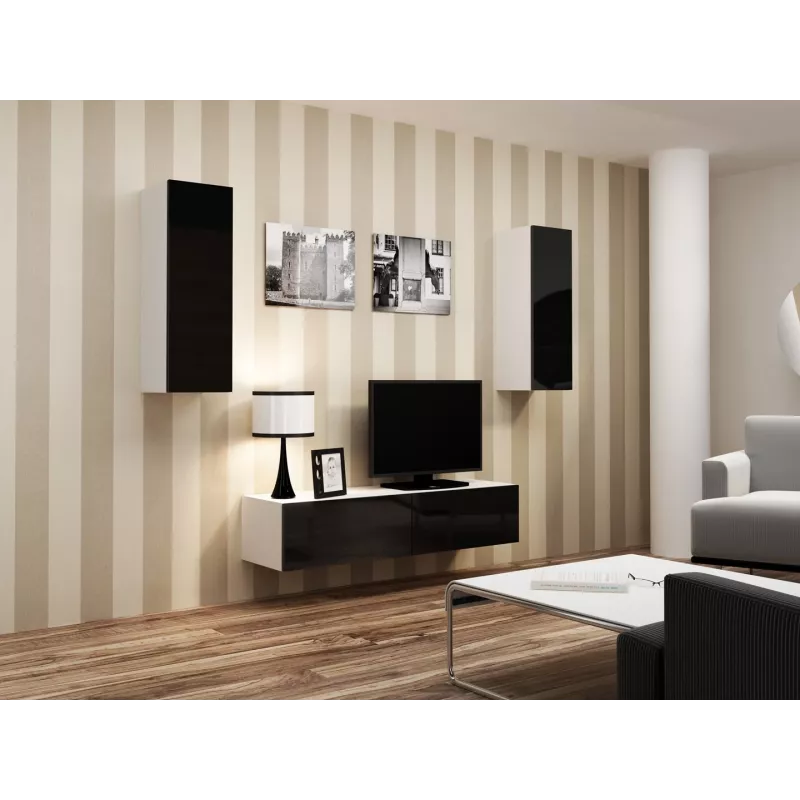 Cama TV-Ständer VIGO 140 30/140/40 weiß/schwarz glänzend