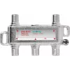 axing SVE04001 - Kabelsplitter - 75 Ohm - 5 - 2400 MHz - Silber - 1x F-Typ - 4x F-Typ