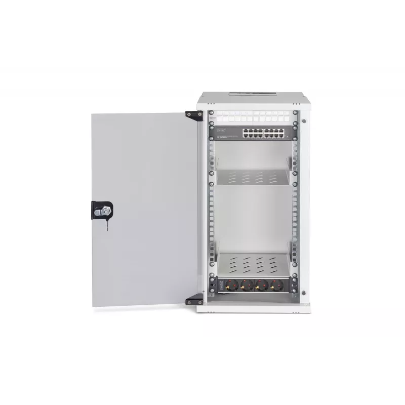 Wandmontierter Netzwerkschrank Digitus DN-49104-SET 12U 60kg IP20 Grau