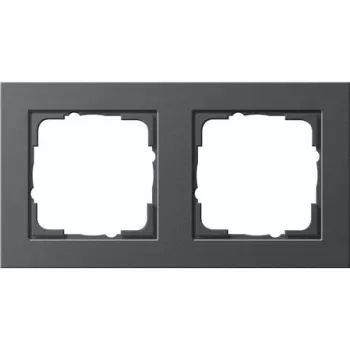 GIRA Abdeckung 0212 23 Anthrazit, schraubenlose Abdeckplatte 80,8×151,9×9,3 mm