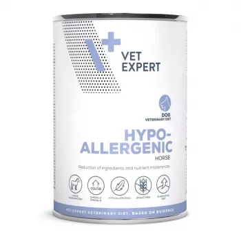 Nassfutter für Hunde VETEXPERT Hypoallergenic Horse 400 g – getreidefrei, glutenfrei, ausgewachsene Hunde