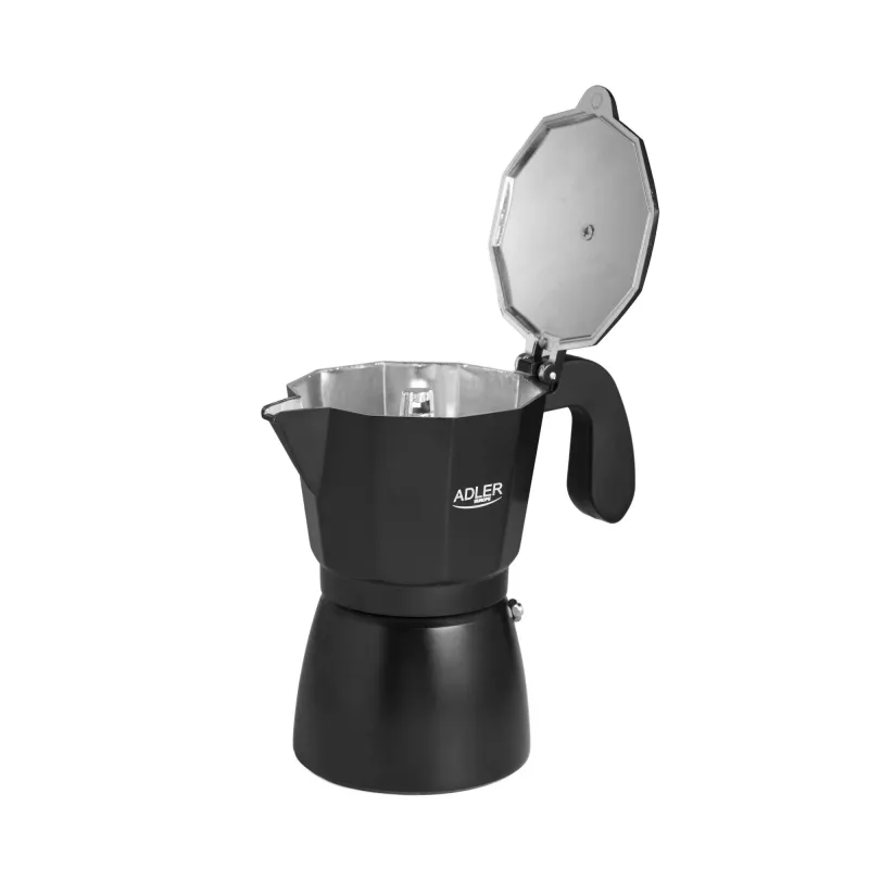 Espressomaschine Adler AD 4421 — 15 bar Pumpe, schwarzes Gehäuse