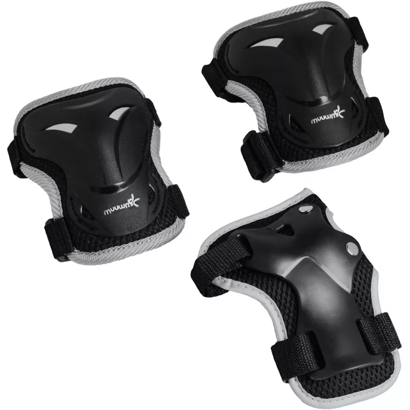 Inline Skates Muuwmi 682 verstellbare Größe 33–36 Grün/Schwarz mit Schützerset