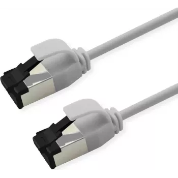 ROLINE S/FTP Patchkabel Cat.8.1, schlank, PoE, Weiß, 0,3 m (21.15.3466)