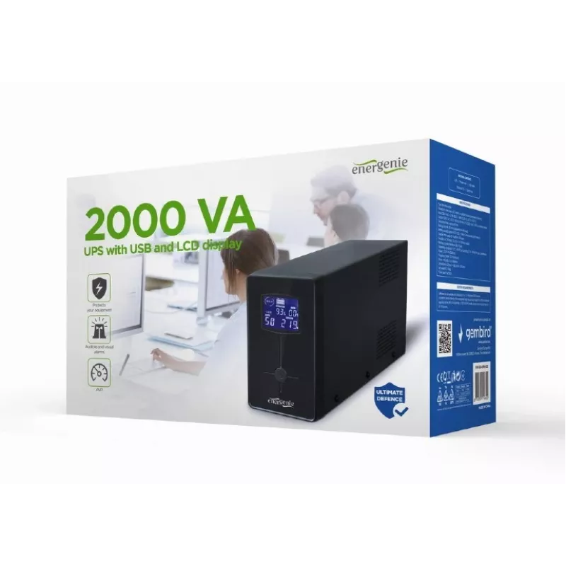 Gembird EG-UPS-035 USV (Unterbrechungsfreie Stromversorgung) Line-Interactive 2 kVA 1200 W 5 AC-Ausgänge