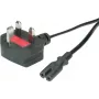 VALUE - Stromkabel - BS 1363 (M) gewinkelt auf IEC 60320 C7 gerade - AC 250 V - 2,5 A - 1,8 m - Schwarz (19.99.2017)