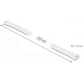 Geflechtschlauch DeLOCK 20804 10 m x 12 mm weiß