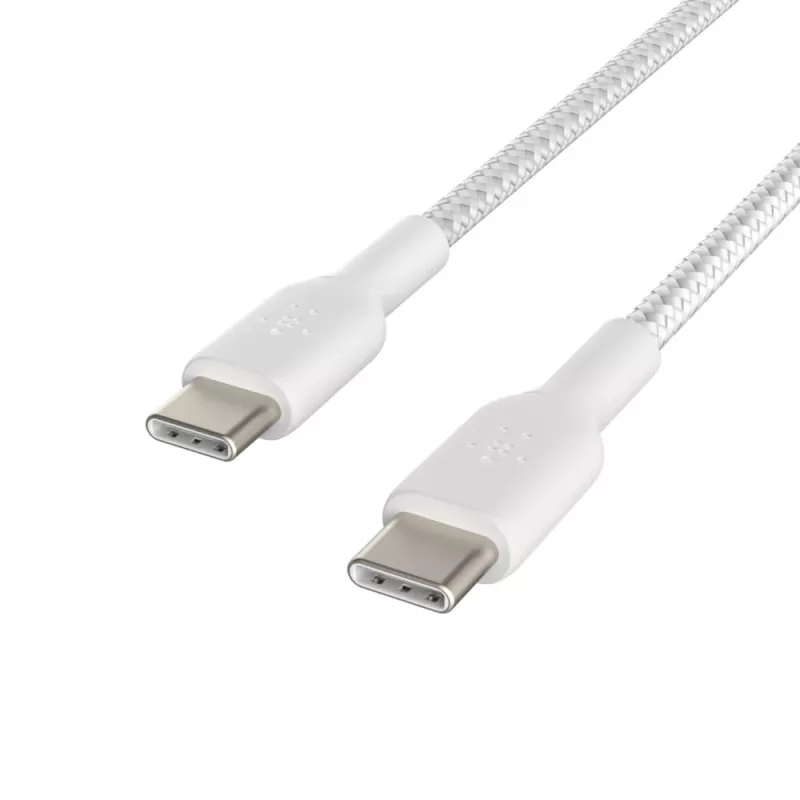 Kabel geflochten USB-C auf USB-C 1m Weiß