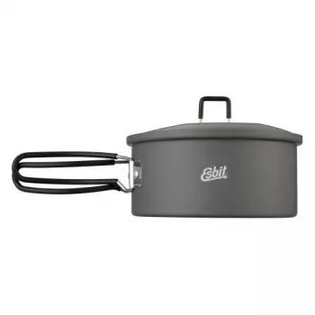 ESBIT PT1100HA Camping-Kochgeschirr – Aluminiumtopf 1,1 L, Ø14,8 cm, 227 g, schwarz