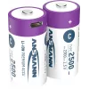 Ansmann ANS 1313-0004 - Li-Ion-Akku C Baby 2300 mAh 1,5 V 2er-Pack - Wiederaufladbare Batterie
