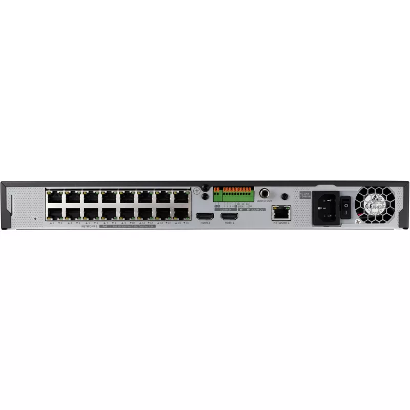 Netzwerk-Videorecorder - 16 IP-Kanäle - H.265 - 128 Mbit/s - ohne HDD - HDMI - PoE-Switch