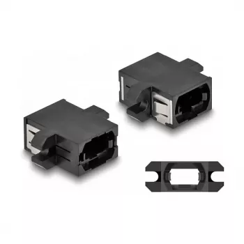DeLOCK Optischer Faserkoppler MPO Buchse auf MPO Buchse schwarz