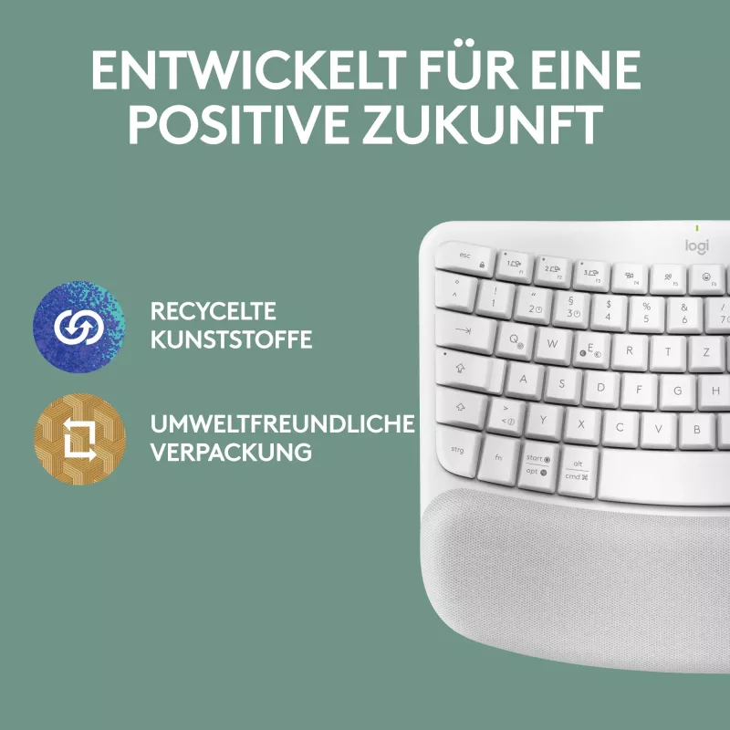 Logitech Wave Keys für Mac Tastatur QWERTZ Deutsch Weiß