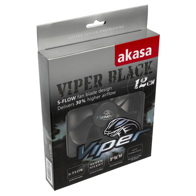 AKASA Viper 120mm Gehäuselüfter - Schwarz