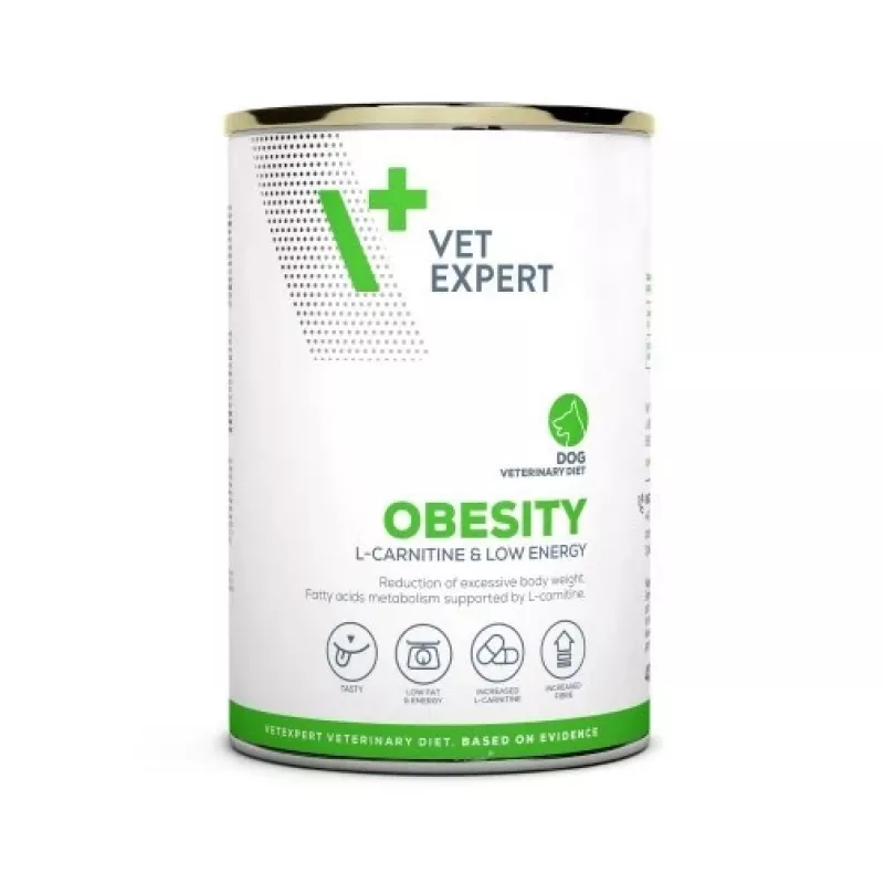 Nassfutter für Hunde VETEXPERT Veterinary Diet Obesity für Hunde 400 g Dose — Geflügel, ausgewachsen, fettarm, hoher Feuchtigkeitsgehalt