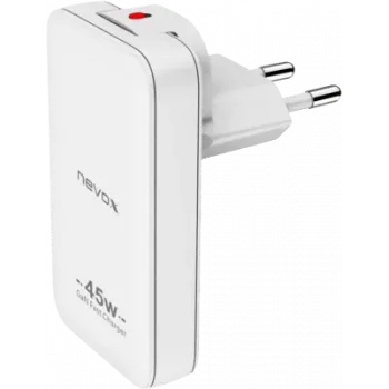 AXAGON nevox 45W Dual schlank GaN USB-C/USB-Ladegerät EU/US weiß