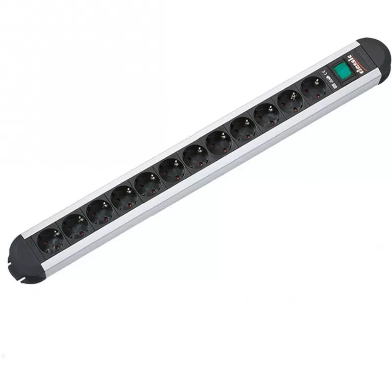 Power Extension Bachmann PRIMO 1.75m 12 AC Outlets Schwarz Grau