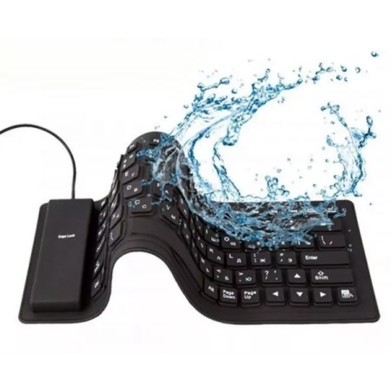 Silikon-Tastatur USB+PS/2 schwarz