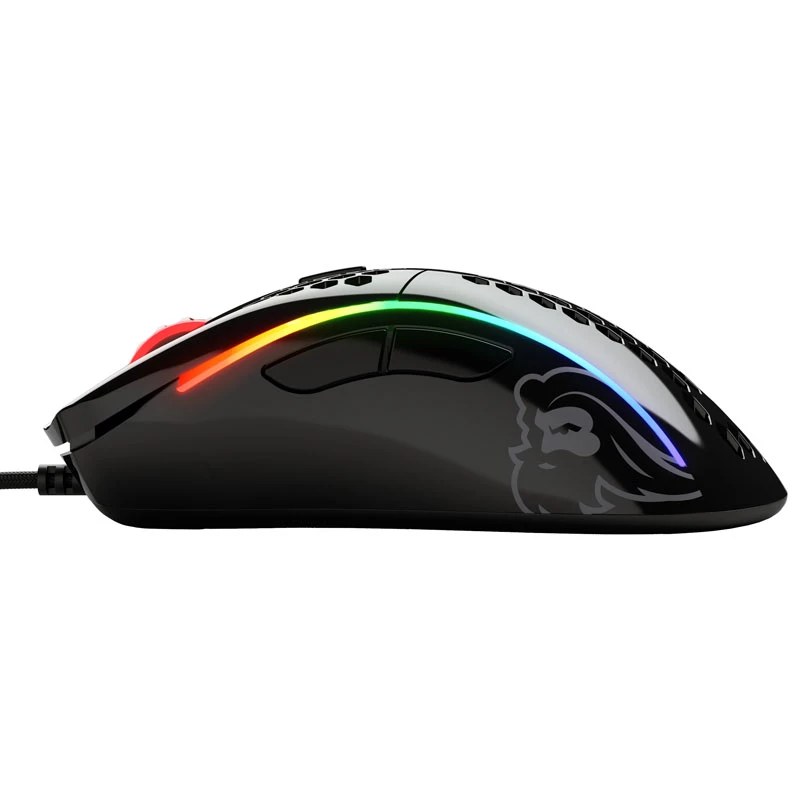 Glorious Gaming Glorious Model D Maus Glossy (Schwarz), Rechtshändig, Optisch, USB Typ-A, 12000 DPI, 1 ms, Schwarz