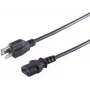 Netzkabel ShiverPeaks US60006 — USA-Stecker (Typ B) auf IEC C13-Buchse, Netzkabel