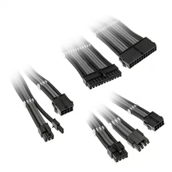 Kabelverlängerungsset Kolink Core Adept — umflochtene PET-Ummantelung, Kupferleiter, Längen 300–350 mm, 6-teiliges Set
