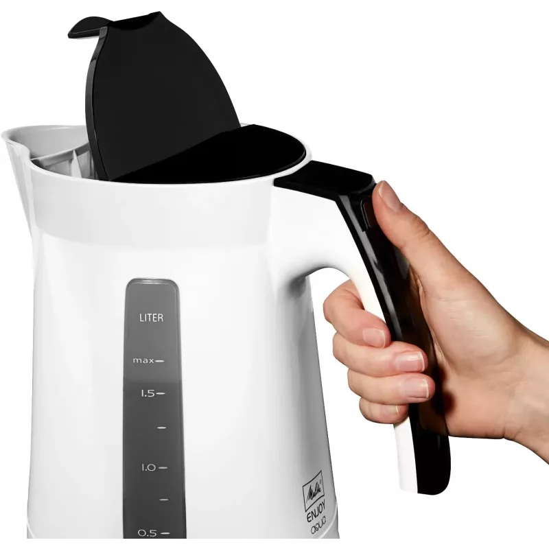 Elektro-Wasserkocher Melitta Enjoy Aqua 1,7 L 2400 W Schwarz Weiß