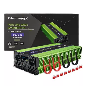 Auto-Wechselrichter Qoltec Monolith 6000 W Grün 12 V