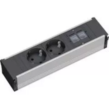 Stromverlängerung Bachmann CONI 2 AC-Ausgänge Innenbereich Aluminium Schwarz