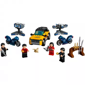 LEGO Set Marvel Escape from the Ten Rings 76176 mit Minifiguren und Fahrzeugen