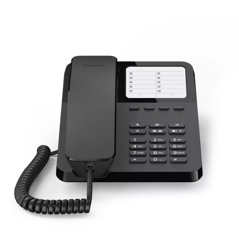 Kabelgebundenes Tischtelefon Gigaset Desk400 — kabelgebundenes Desktop-Telefon, schwarz, Modell DESK 400
