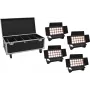 EUROLITE 20001034 Multifunktions-LED-Washlight-Set mit 4 wiederaufladbaren Batterien, 18x10W RGBW-LEDs