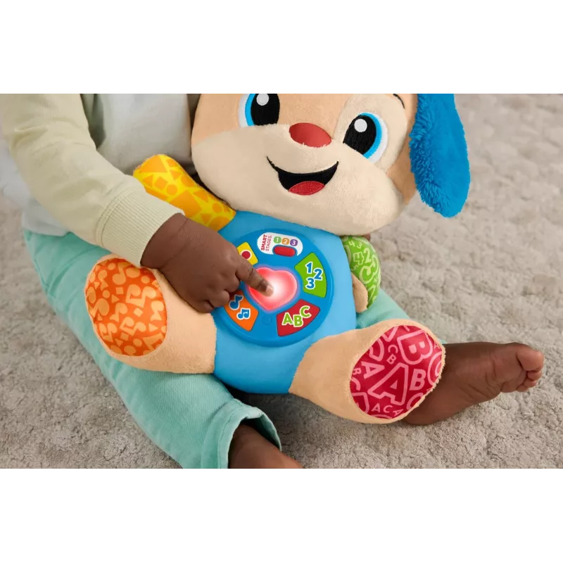 Interaktives Lernspielzeug MATTEL Fisher-Price Lern- und Lachwelpe JFD27 – Lichter, Geräusche, Tasten für frühes Lernen