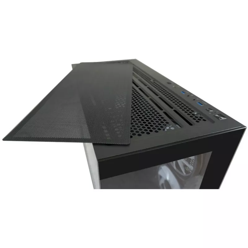 LC-Power Gehäuse MidiTower 715B schwarz USB3.2/Audio o.Netzteil SEAMLESS_X (LC-715B-ON)