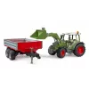 Spielzeugtraktor BRUDER Fendt Vario 211 mit Frontlader und Seitenanhänger